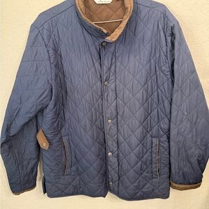 Peter Millar Navy and Tan Quilted Jacket
